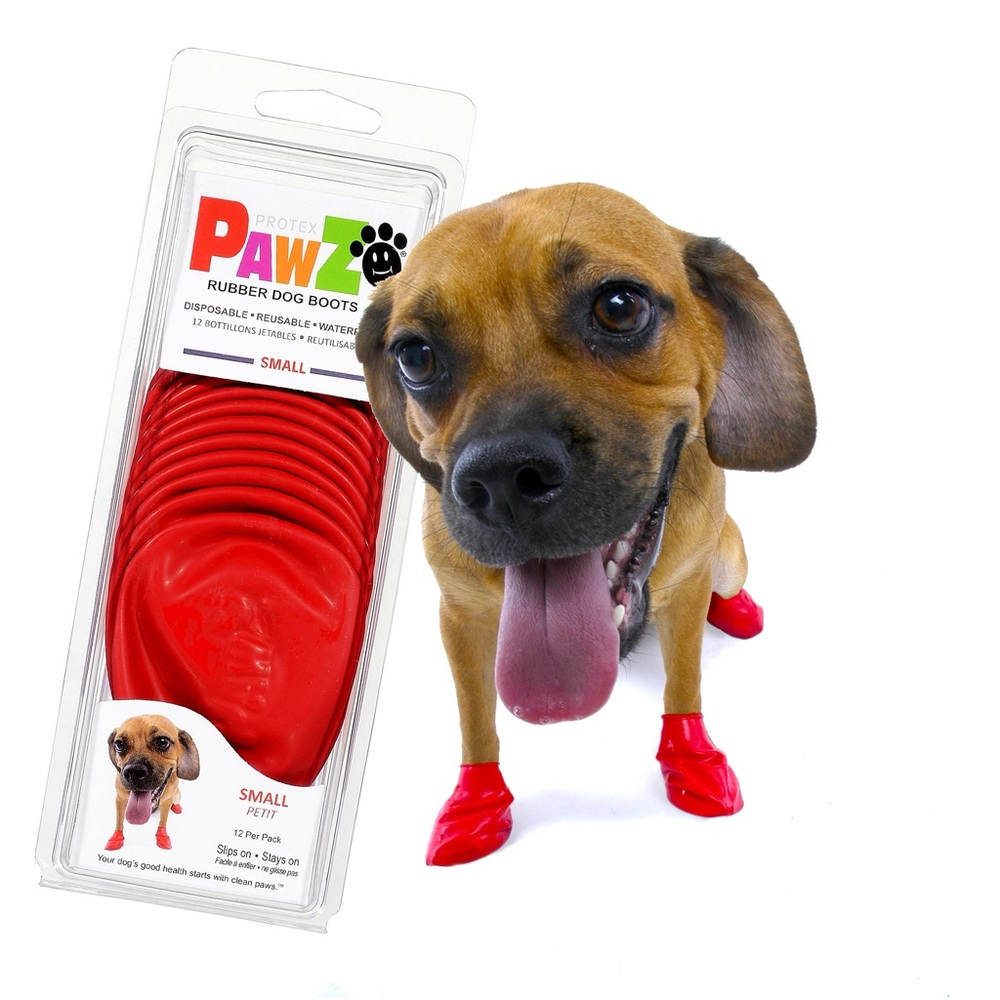 BRAND NEW PAWZ Red Reusable Rubber Dog Boots - size Small